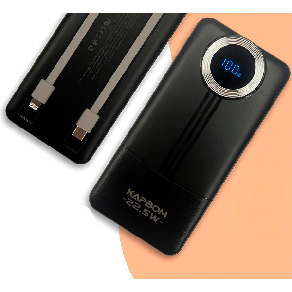 Power Bank 10.000mAh Carregador Portátil Turbo Preto