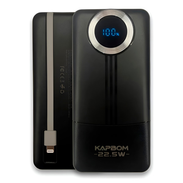 Power Bank 10.000mAh Carregador Portátil Turbo Preto