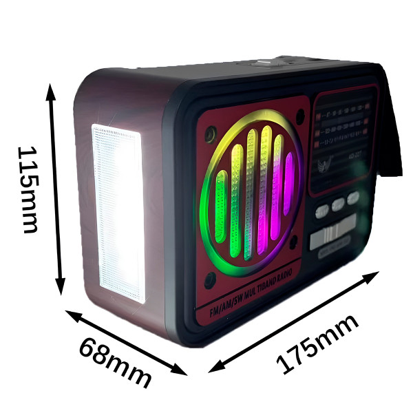 Rádio Bluetooth Vintage Recarregável Portátil Lanterna