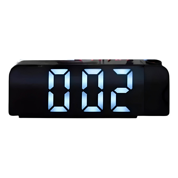 Relógio Alarme LED USB Projetor Hora Data Tempera...