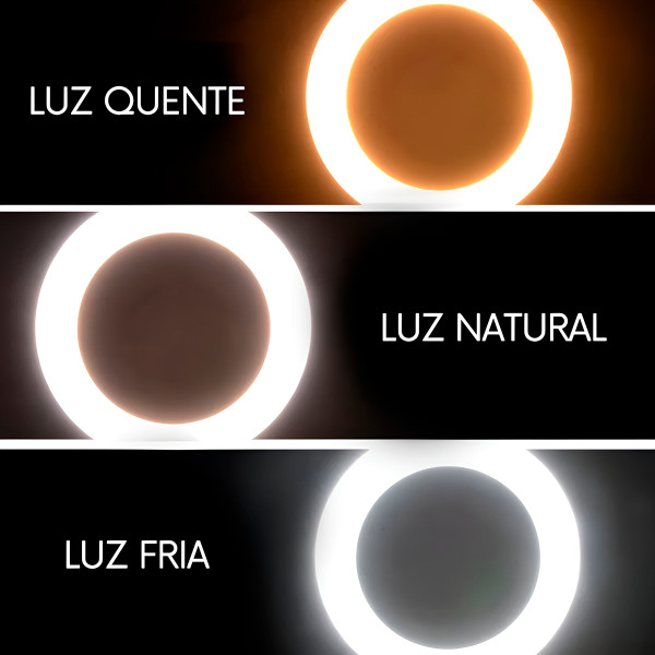Ring Light 12 Polegadas com Suporte LED Luz Foto Vídeo