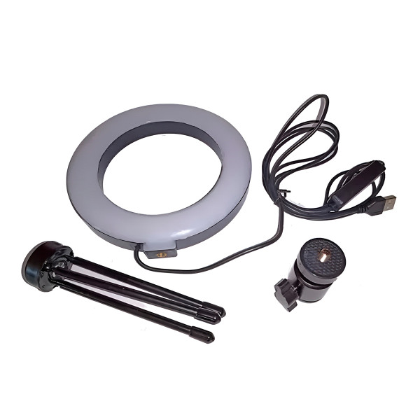 Ring Light 6 Polegadas com Tripé Ajustável e Luz LED