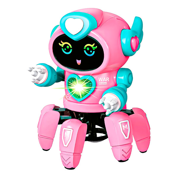 Robô Lady Dançarina 6 Pernas Luz Música Dança Infantil