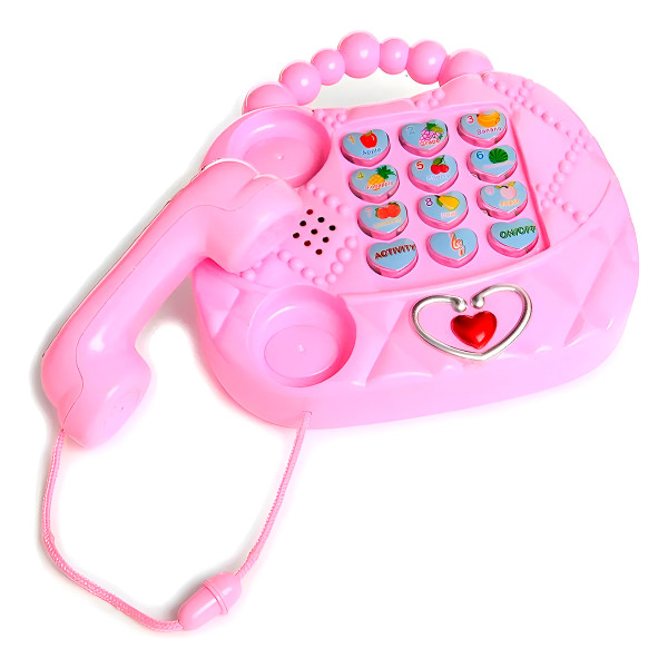Telefone Musical Rosa Luzes Sons Educativo Brinque...