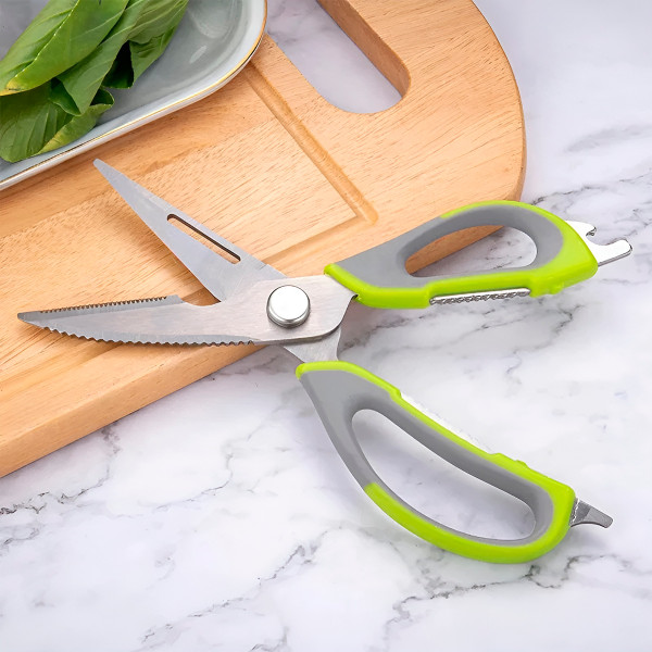 Tesoura de Cozinha Multifuncional Cortador Abridor Escamas Descascador