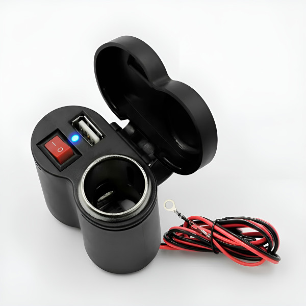Tomada USB para Moto 12v Carregador Acendedor Ciga...