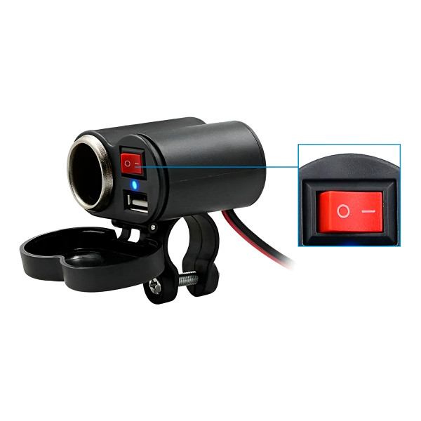 Tomada USB para Moto 12v Carregador Acendedor Cigarro
