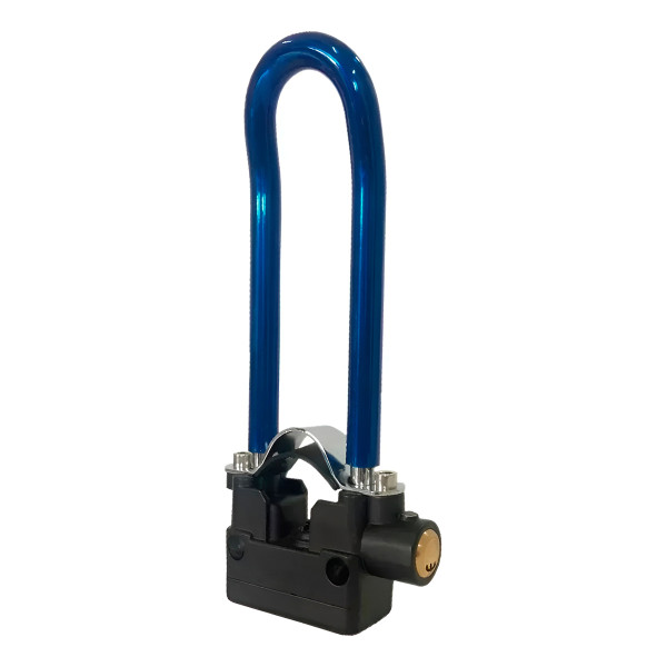 Tranca U Cadeado Alarme Proteção Bicicleta Trava Azul