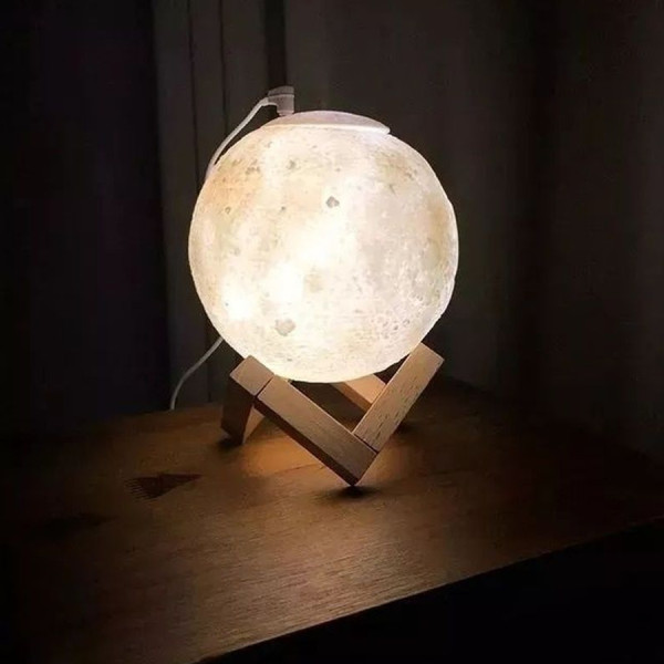 Umidificador Difusor Luminária Lua 3D 1500ml Aromatizador