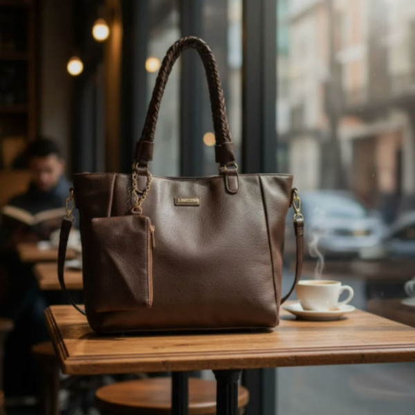 Kit 3 Peças Bolsa Feminina Estilo Tote - Marrom