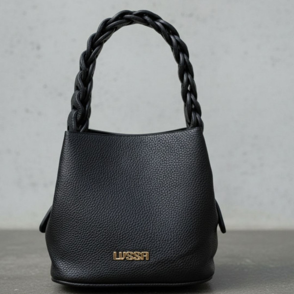 Bolsa Feminina Transversal Preta com Alça Trançada | Elegante