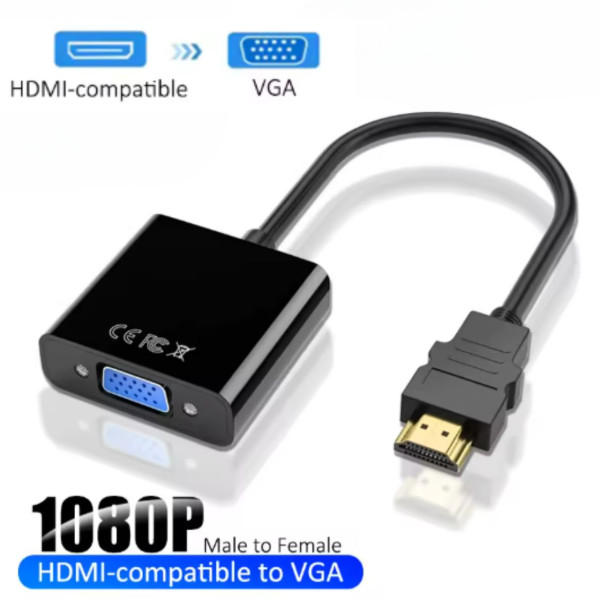 Cabo Adaptador Hdmi Para Vga Para Tv Pc Notebook M...