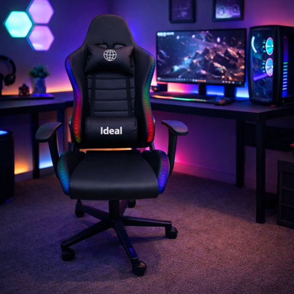 Cadeira Gamer Giratória com Luzes RGB 
