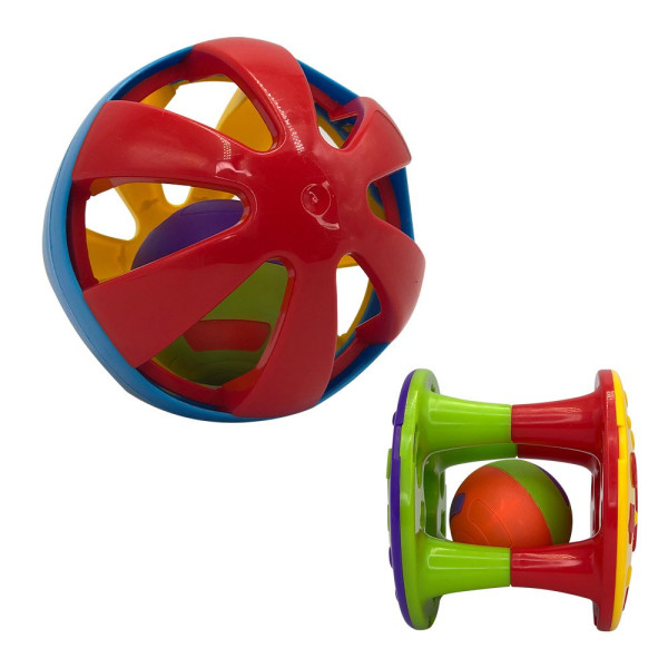 Conjunto Educativo com Torre e Bola Chocalho – Estímulo Sensorial para Bebês