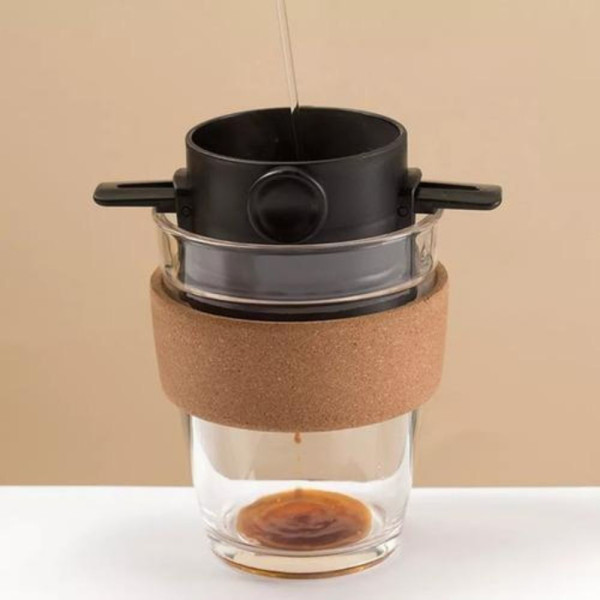 Mini Filtro Coador de Café Portátil Reutilizável Com Suporte Dobrável