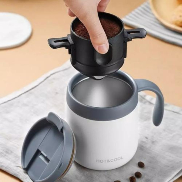 Mini Filtro Coador de Café Portátil Reutilizável Com Suporte Dobrável