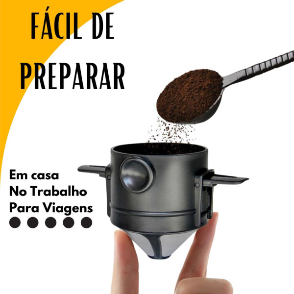 Mini Filtro Coador de Café Portátil Reutilizável Com Suporte Dobrável