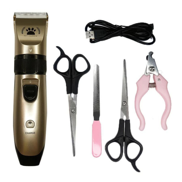 Kit Banho Maquina De Tosar Cachorro Gato Cuidado Higiene