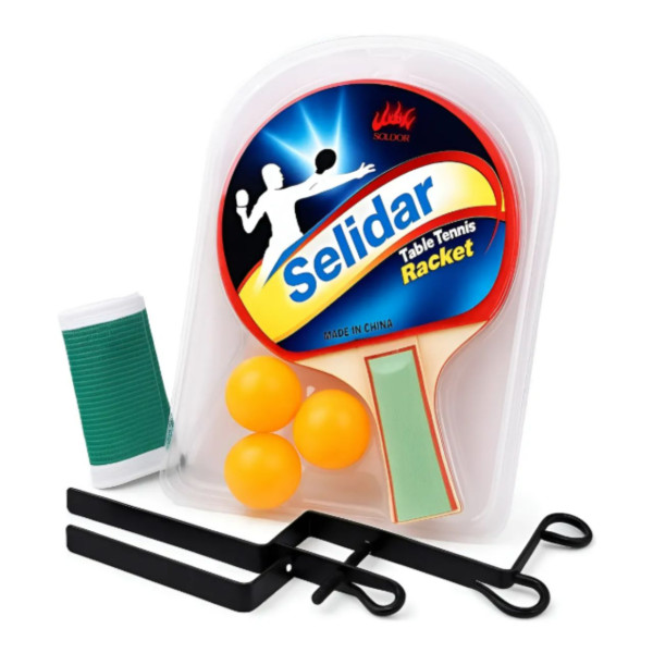 Kit Ping Pong com Rede 2 Raquetes E 3 Bolinhas